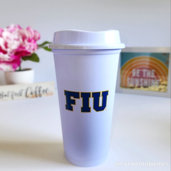🤍 Starbucks 🥤FIU Campus Collection 16oz Reusable Hot Cups ☆》NWOT《☆ - Picture 1 of 5